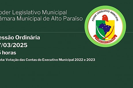 Imagem - Quinta Sessão Ordinária - Votação contas executivo municipal